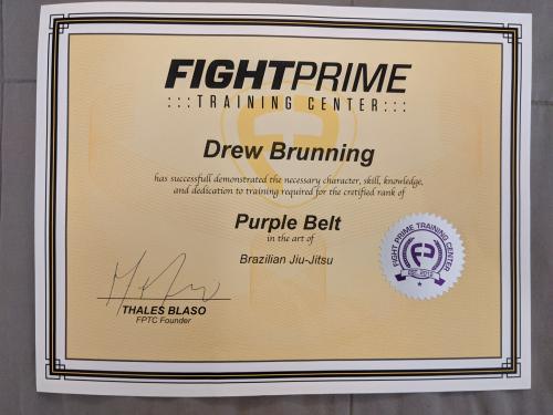 Purple belt · March 8, 2014 · Promoted by Thales Blaso