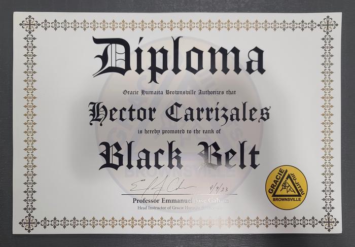 Black belt · September 9, 2023 · Promoted by Emmanuel Galvan