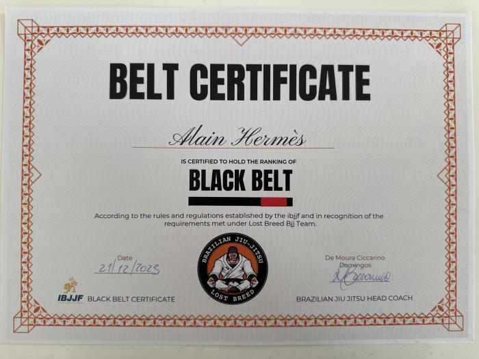 Black belt · December 21, 2023 · Promoted by Domingos Ciccarino